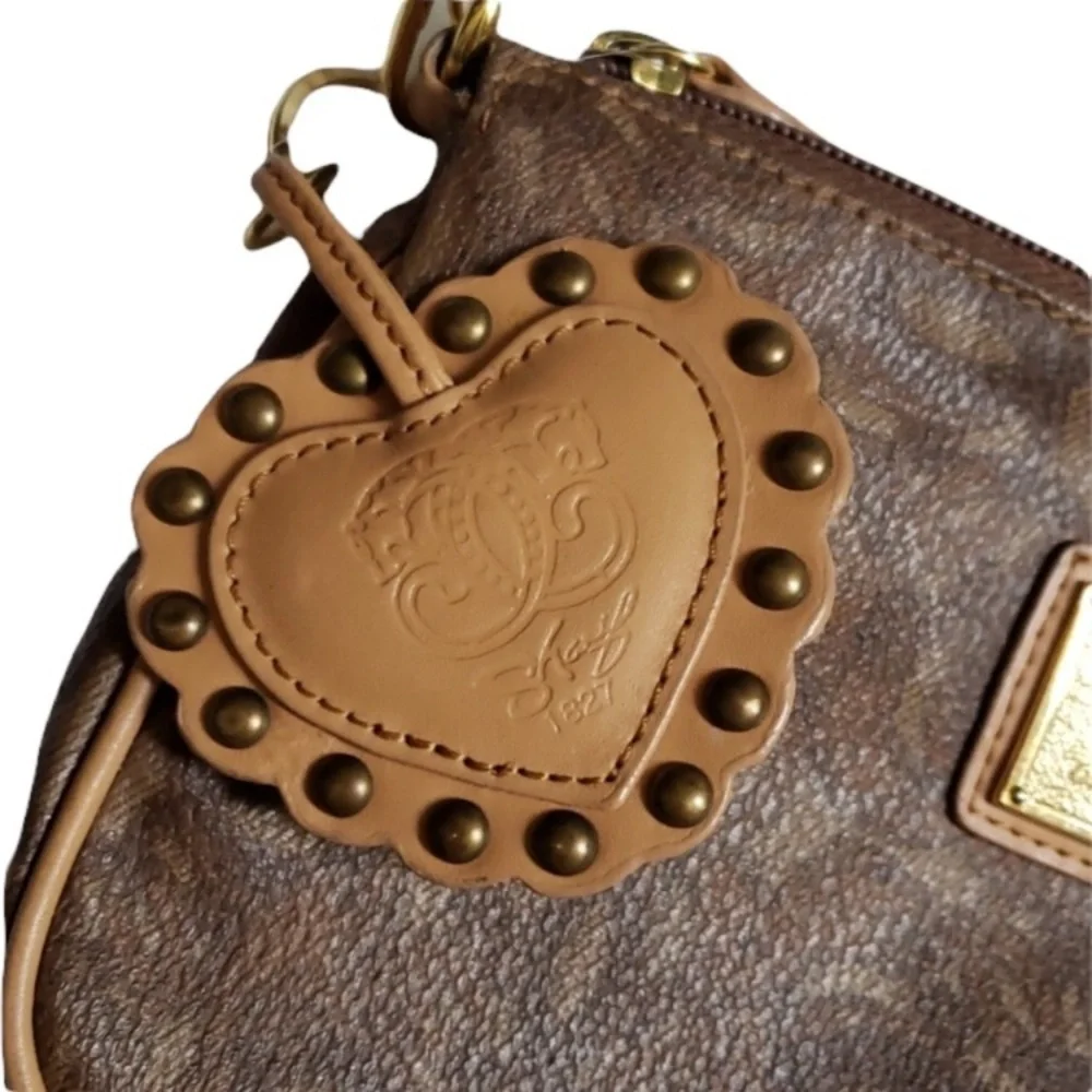 Original Sharif Luxury Purse Classic Logo Design Handbag Neutral Brown Gold Tan